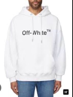 Off-White White  Logo Hoodie Sweatshirt
